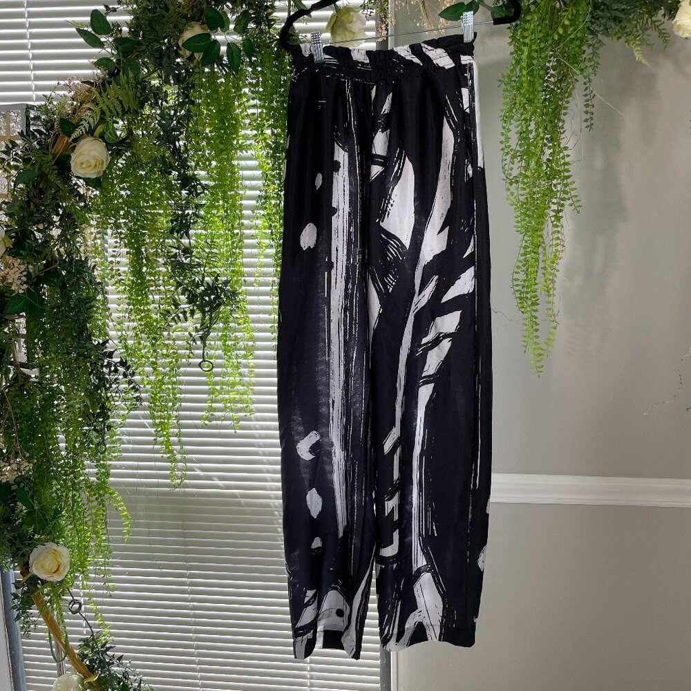 Diarrablu | Leer Suto Print Palazzo Pants in Black